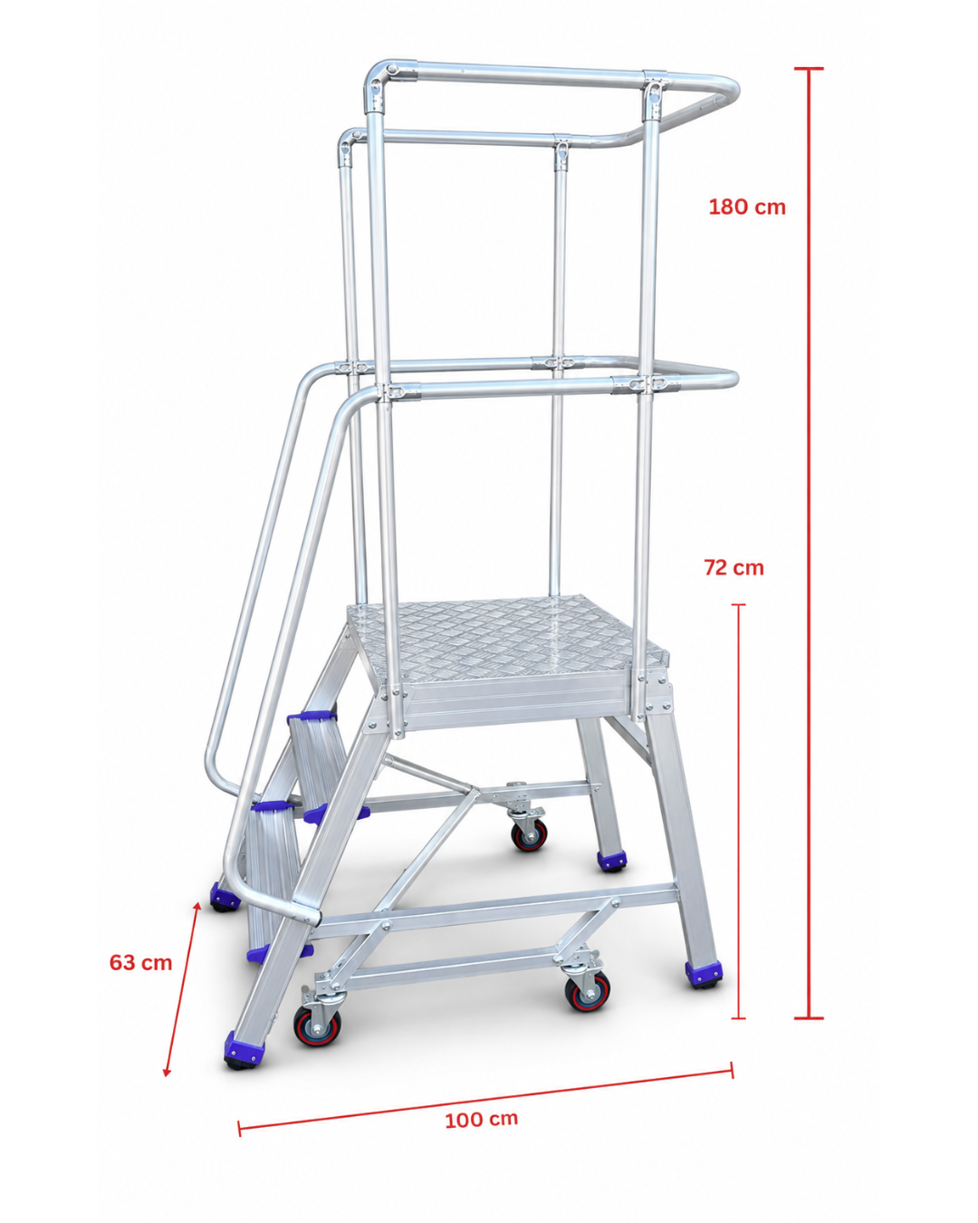 0.72m Industrial Order Picking Ladder | 150kg Load Capacity