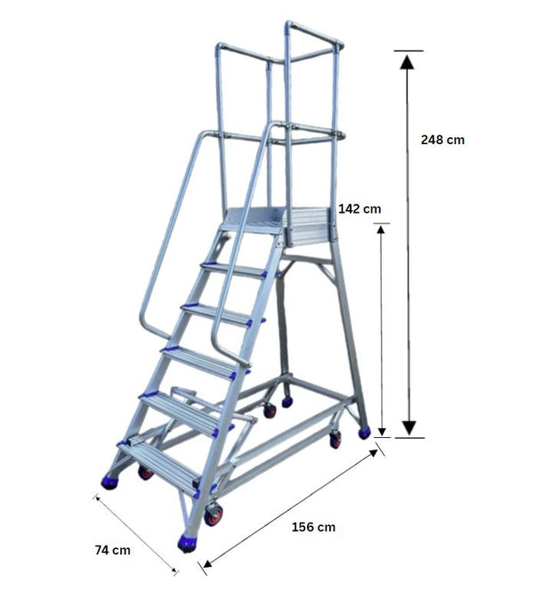 1.4m Industrial Order Picking Ladder