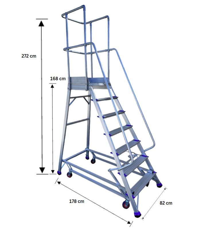 1.68m Industrial Order Picking Ladder