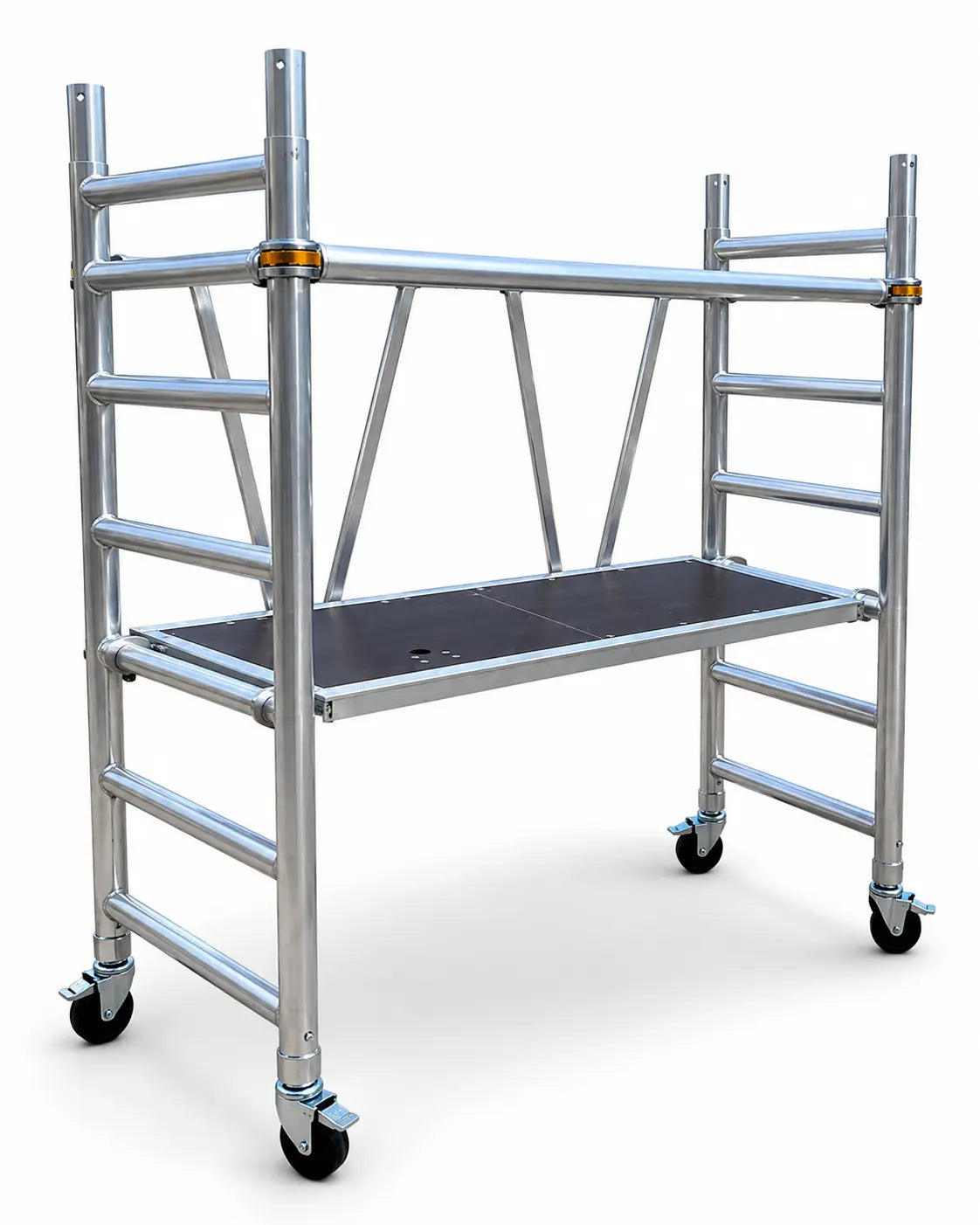3.6m Reach Mobile Aluminium Scaffold (Base Unit + Adjustable wheels)