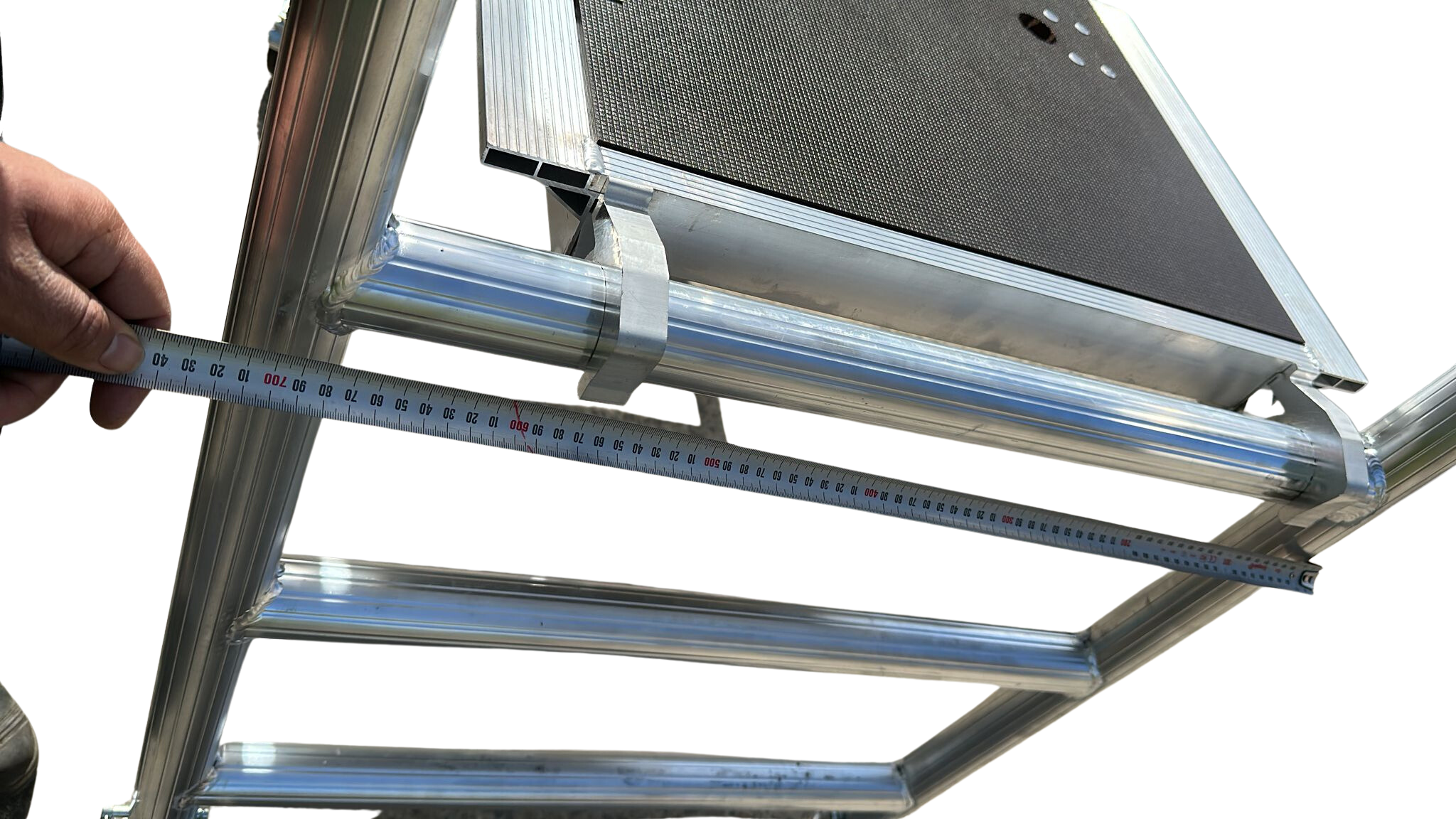 4.2m Reach Mobile Aluminium Scaffold (Base Unit + Guardrail Pack + Adjustable wheels)