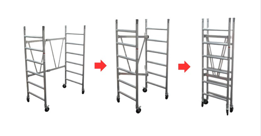 5.5m Reach Mobile Aluminium Scaffold (Base Unit + Extension Pack + Guardrail Pack)