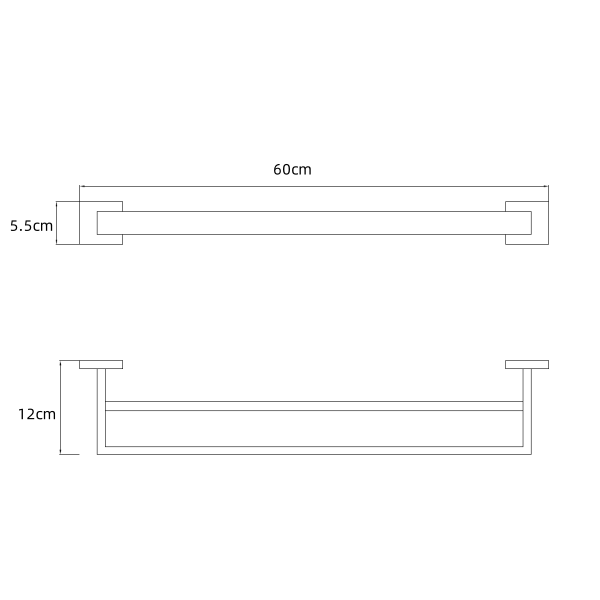 Fossa Mason Double Towel Rail 600mm