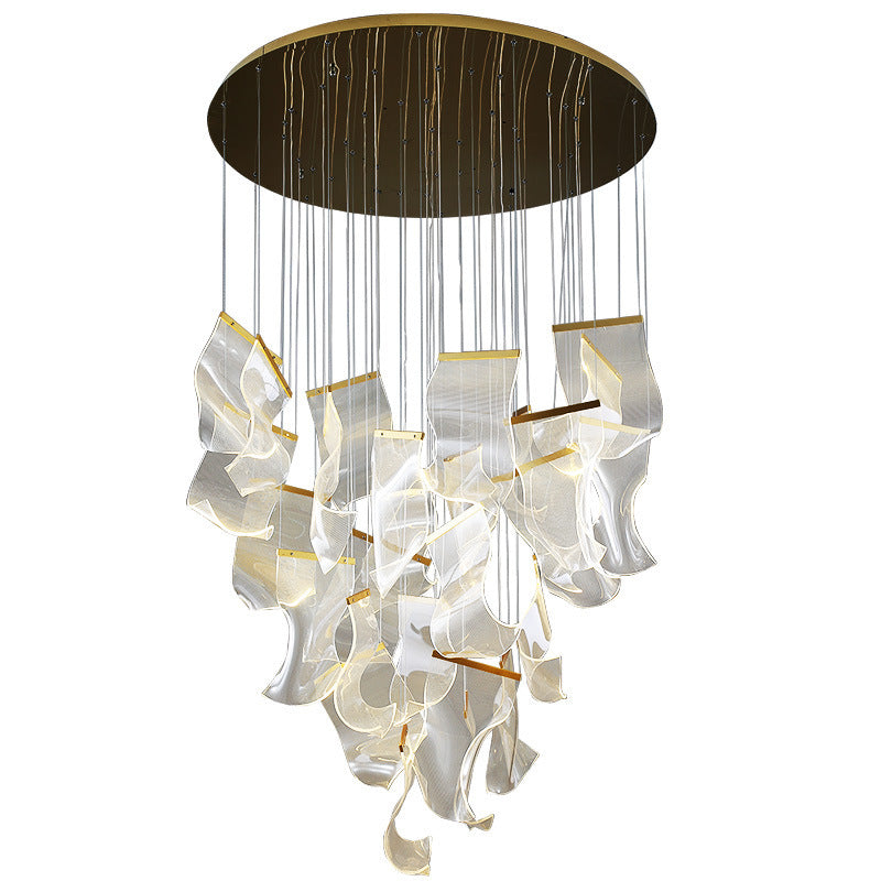 Luxury Twisted Acrylic Ribbon Chandelier Pendant Light