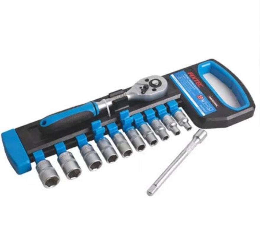 FIXTEC 12pcs Ratchet 3/8" Drive With Socket Set