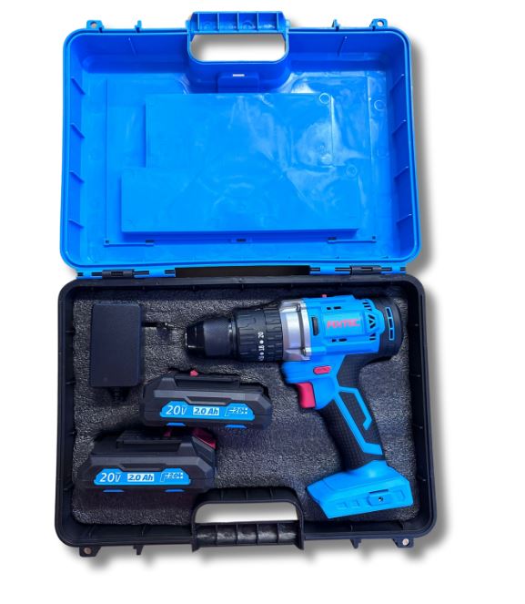 FIXTEC 20V Cordless Impact Drill Kit (including 2 x 2000 mAh batteries)