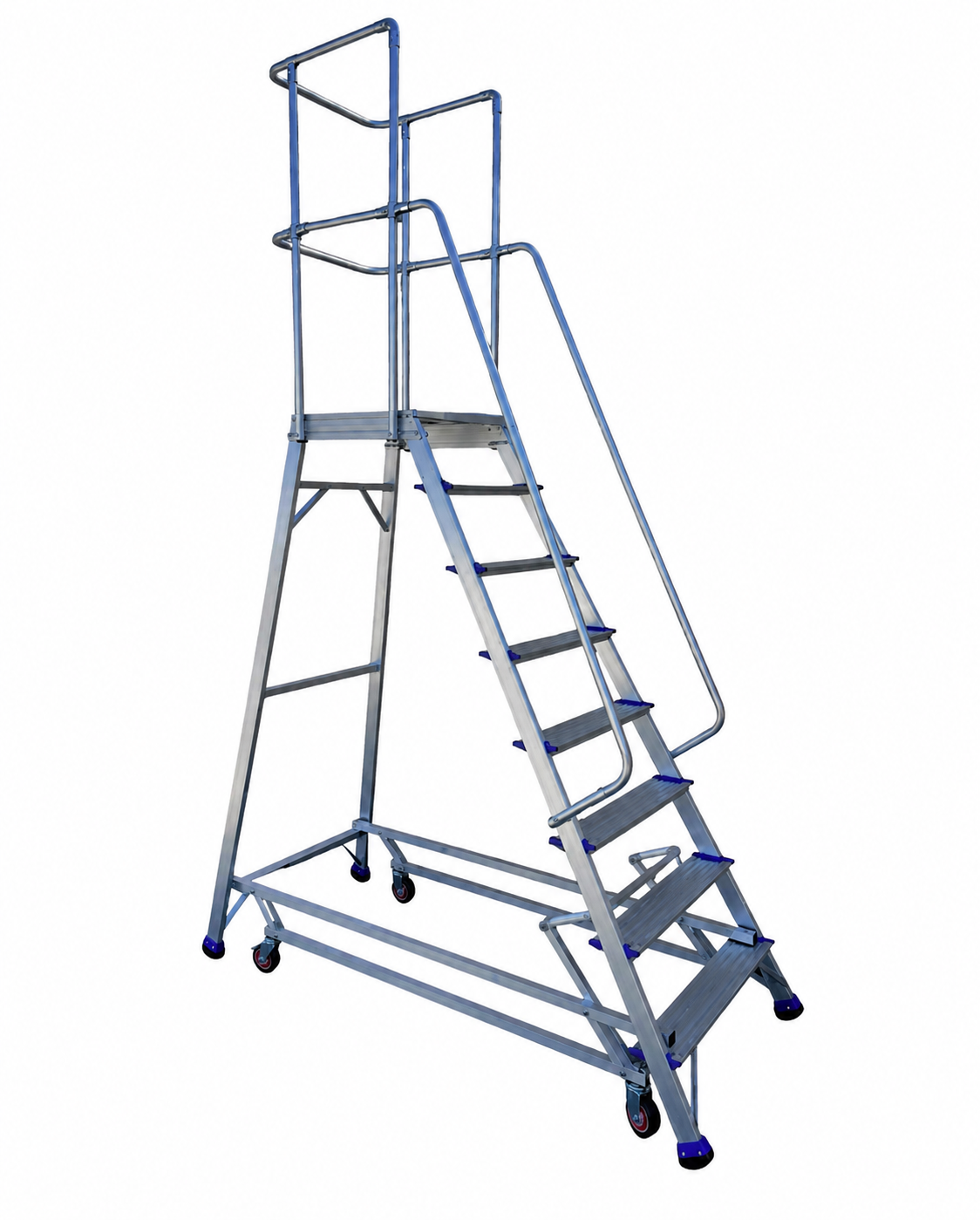 Industrial Aluminium Order Picking Ladder | 150kg Load Capacity | 1.98m Platform Height