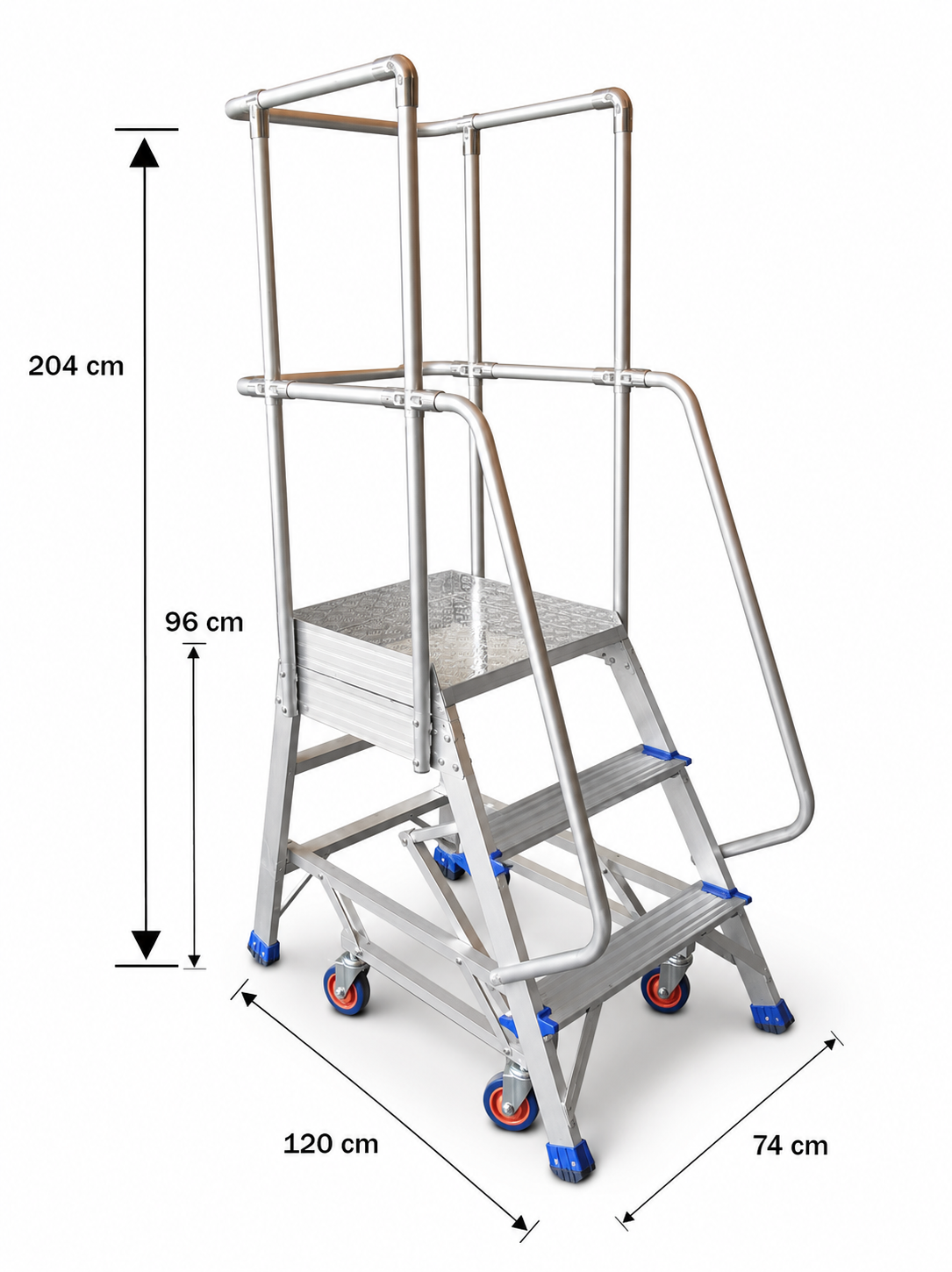 Industrial Order Picking Ladder | 150kg Load Capacity | 0.96m Platform Height