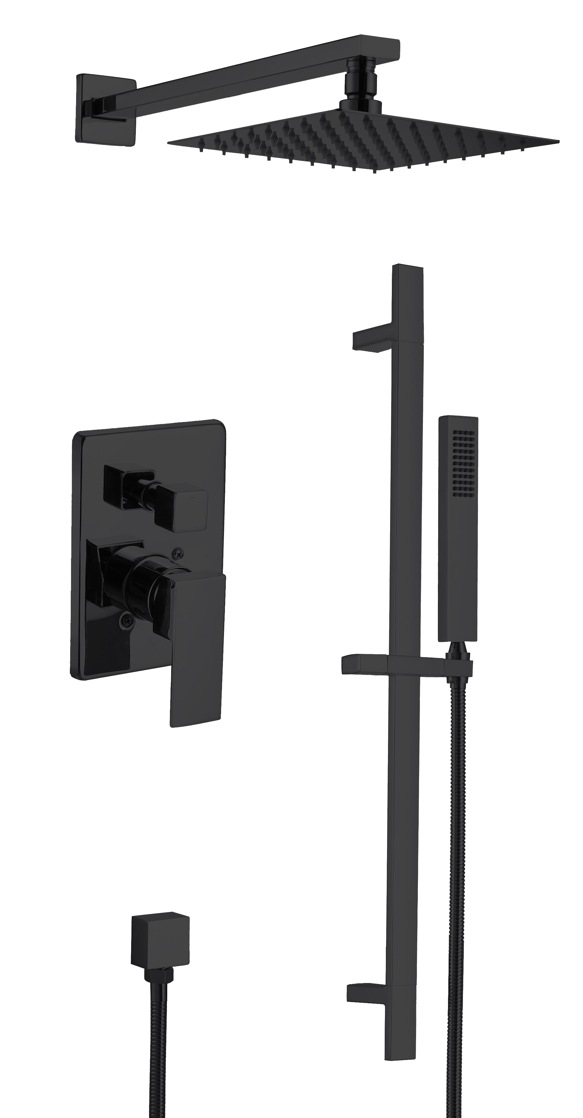 Fossa Mason Twin Shower Set with Diverter Mixer – Rain Shower & Hand Shower