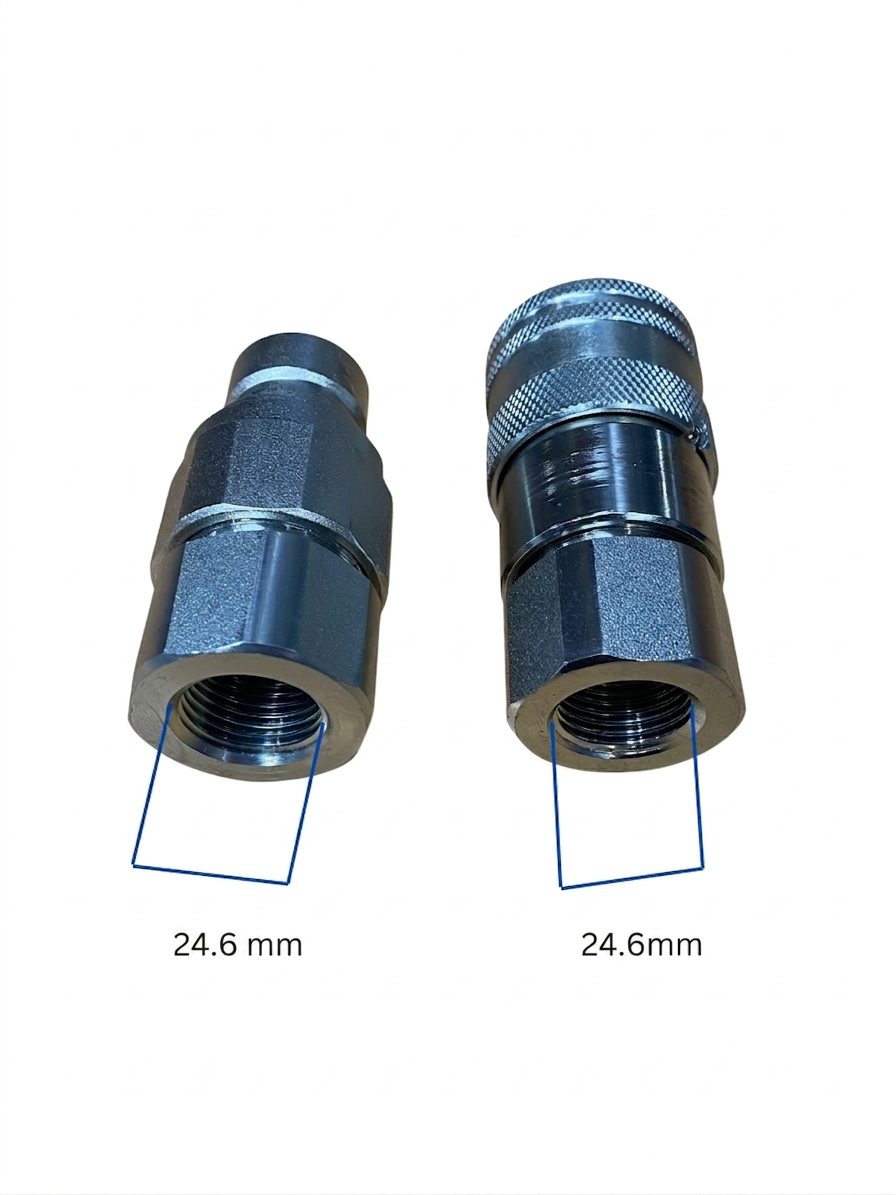 Stucchi-Style 3/4" BSP Flat Face Hydraulic Coupler