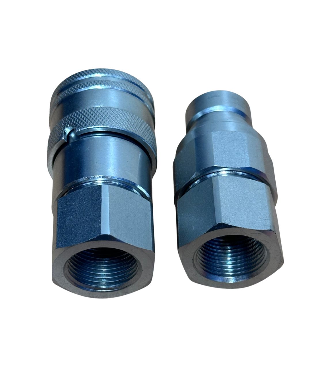 Stucchi-Style 3/4" BSP Hydraulic Flat Face Coupler Set for Excavator & Bobcat (ISO16028)
