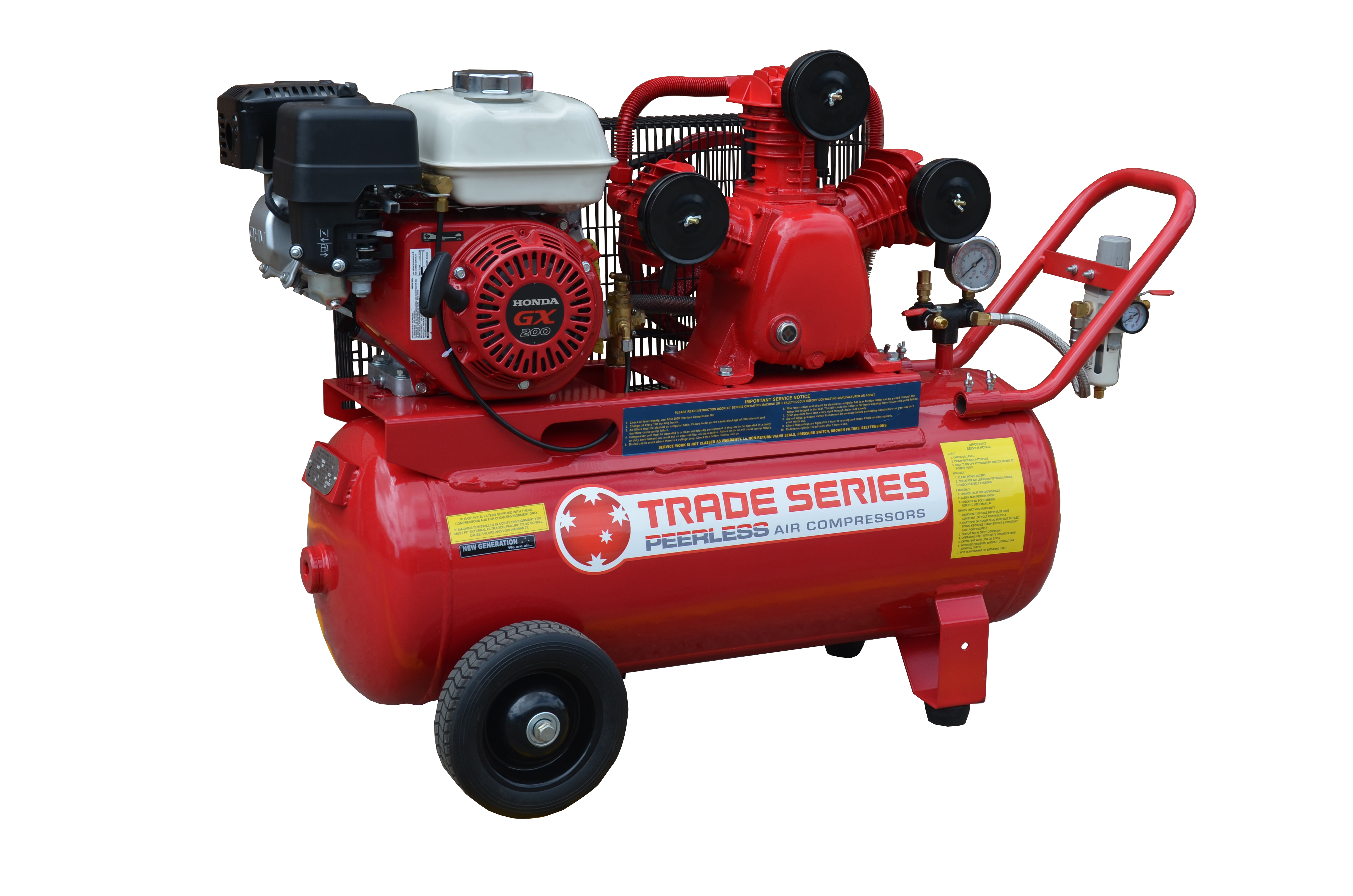TS20P Petrol Air Compressor: Belt Drive, Honda GX200, 325LPM