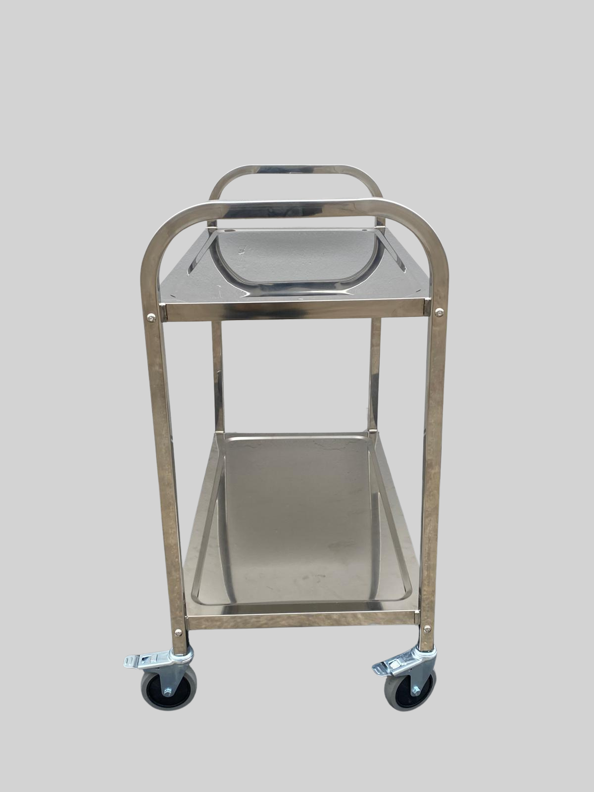 2-Tier Stainless Steel Library Kitchen Dining Food Cart Trolley