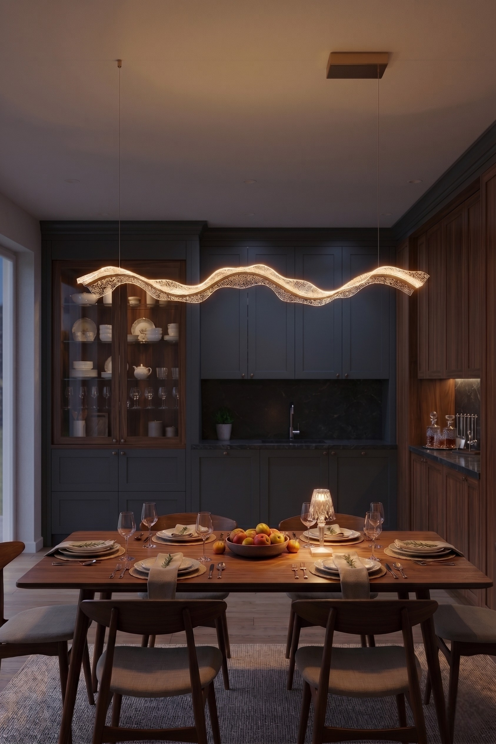 Wave Ribbon Acrylic Chandelier Pendant Light