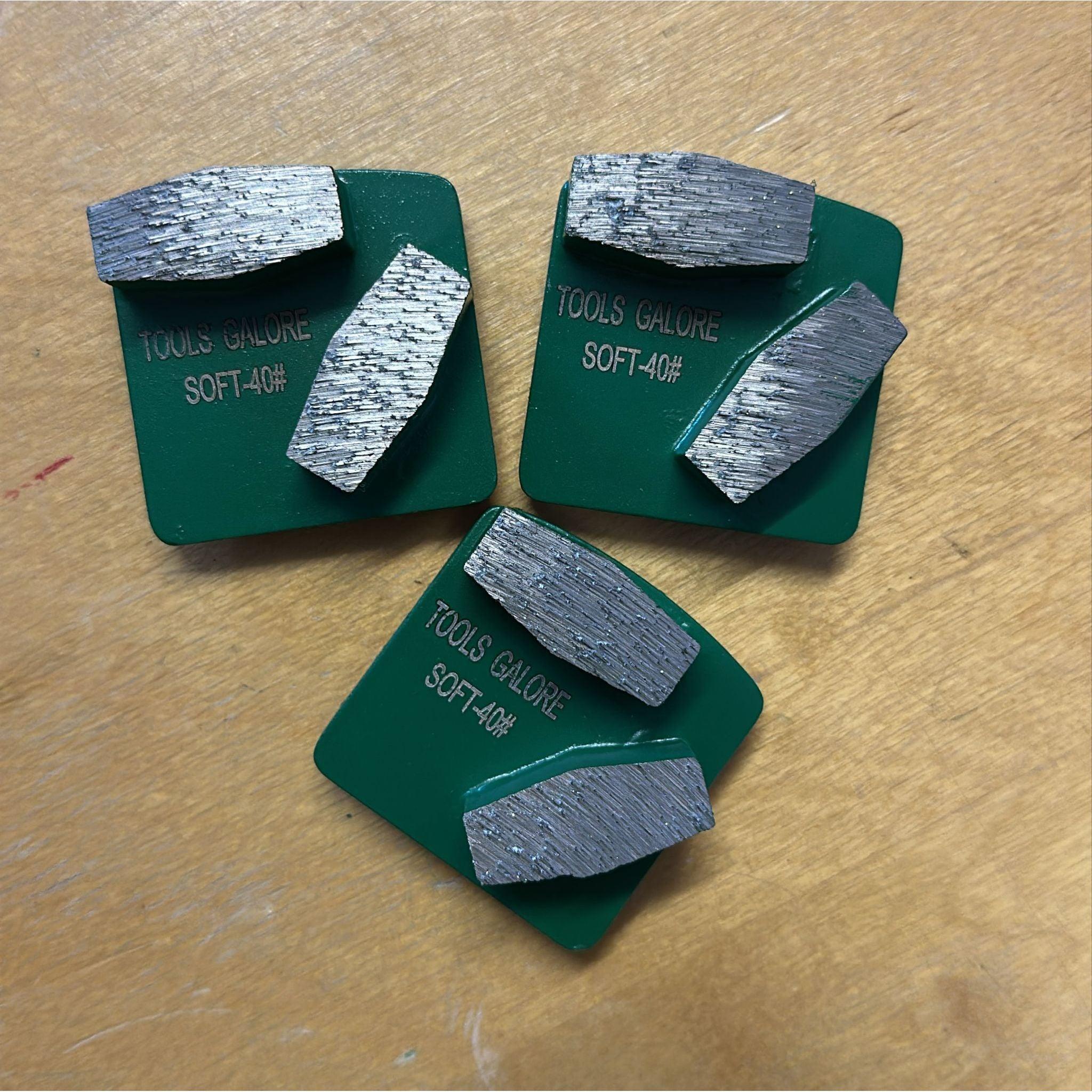 Redi-Lock Concrete Grinding Shoe 40# Fit Husquarna (Two Segments) - 3 pack