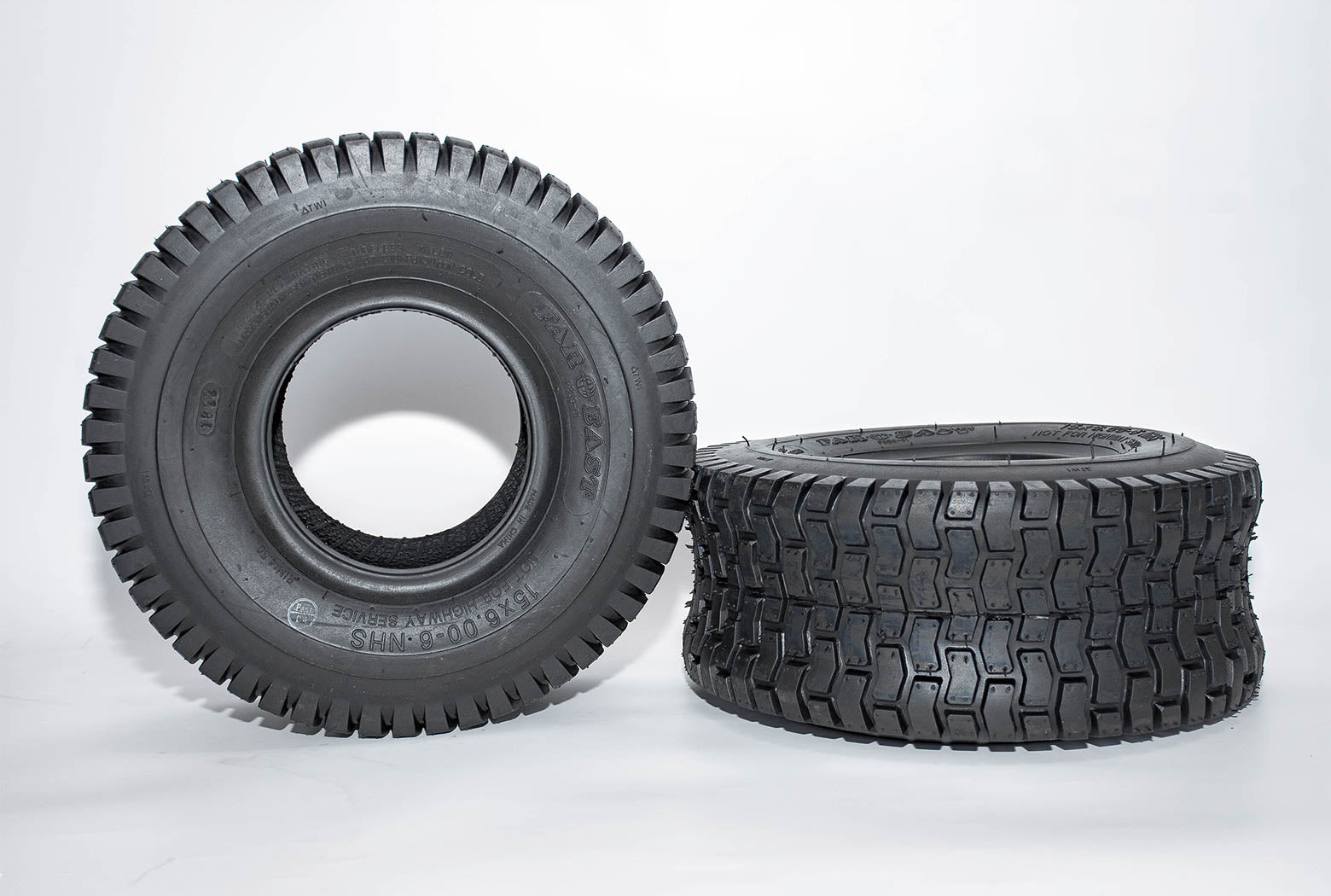 2 X COMMERCIAL RIDE ON MOWER 4 PLY TYRES 6" 145/70-6 (15X6.00 - 6")