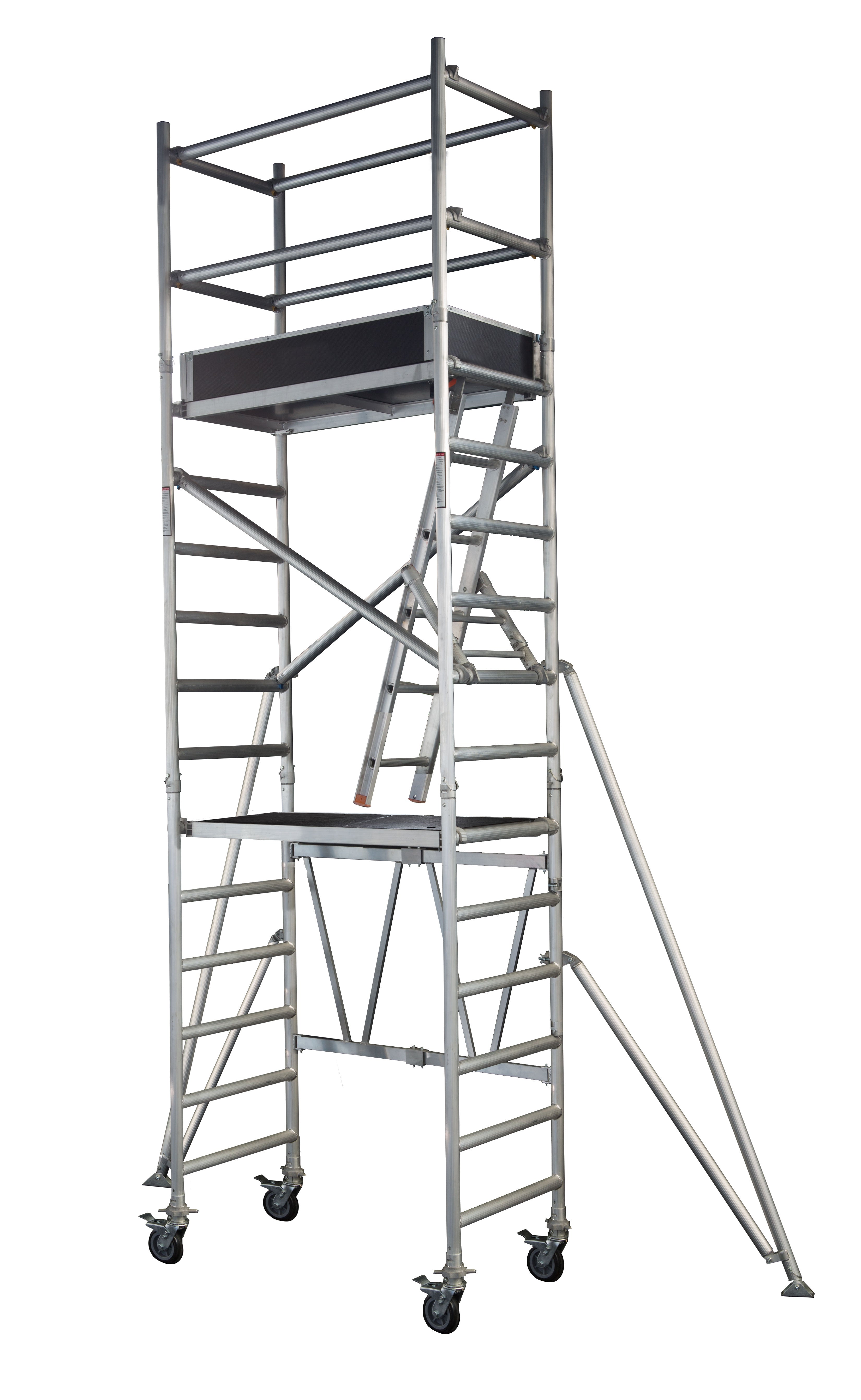 5.5m Reach Mobile Aluminium Scaffold (Base Unit + Extension Pack + Guardrail Pack)