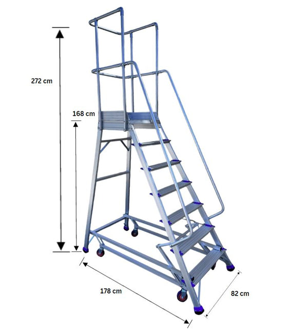 1.68m Industrial Order Picking Ladder