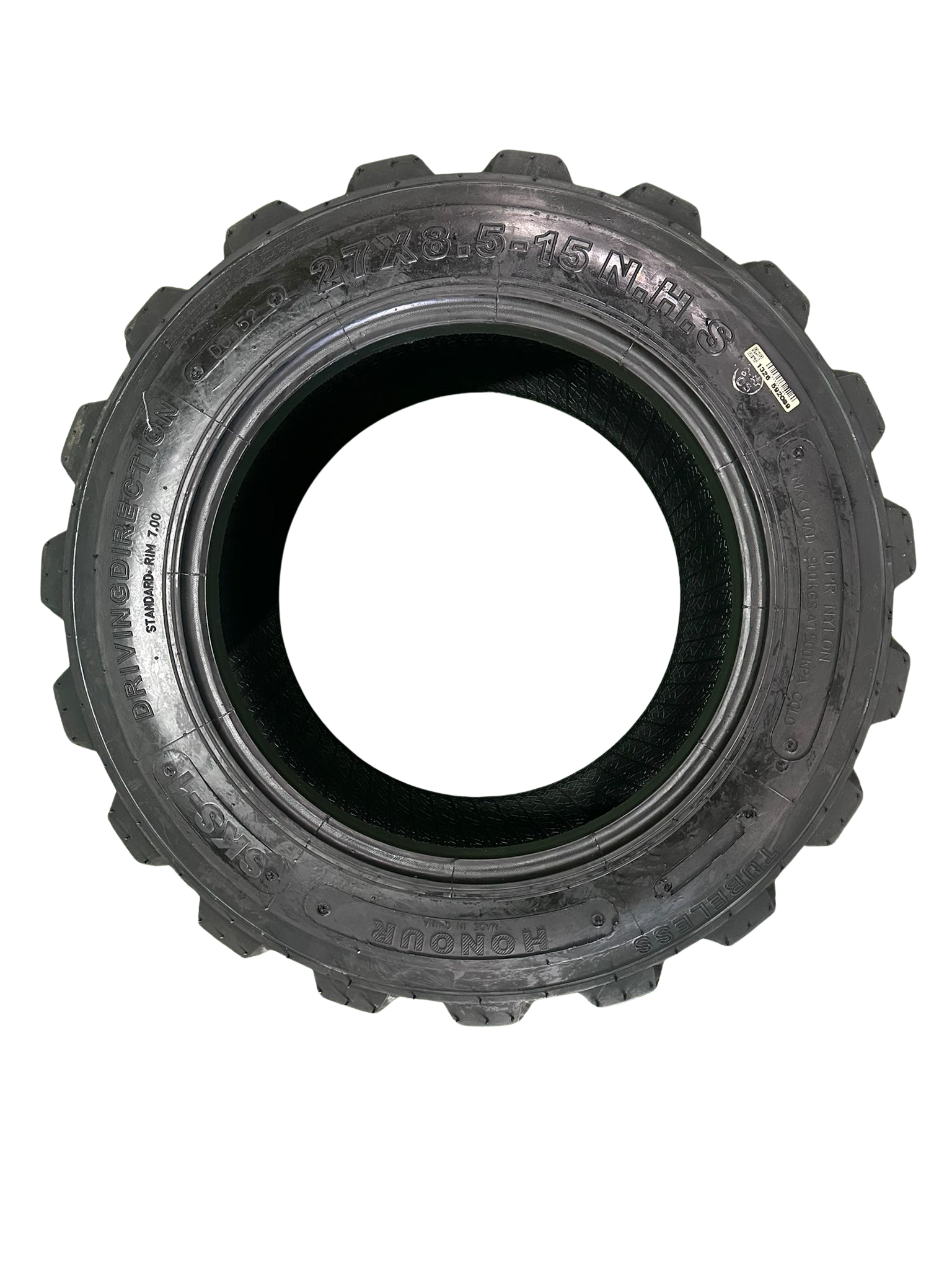 1 x SKID STEER 10 PLY TYRE (27 x 8.5 - 15)