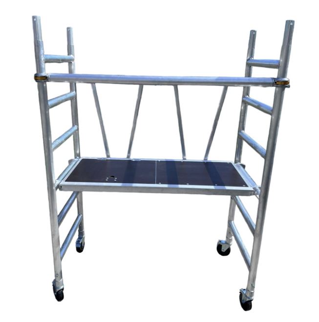 3.6m Reach Mobile Aluminium Scaffold (Base Unit + Adjustable wheels + Stairs pack)