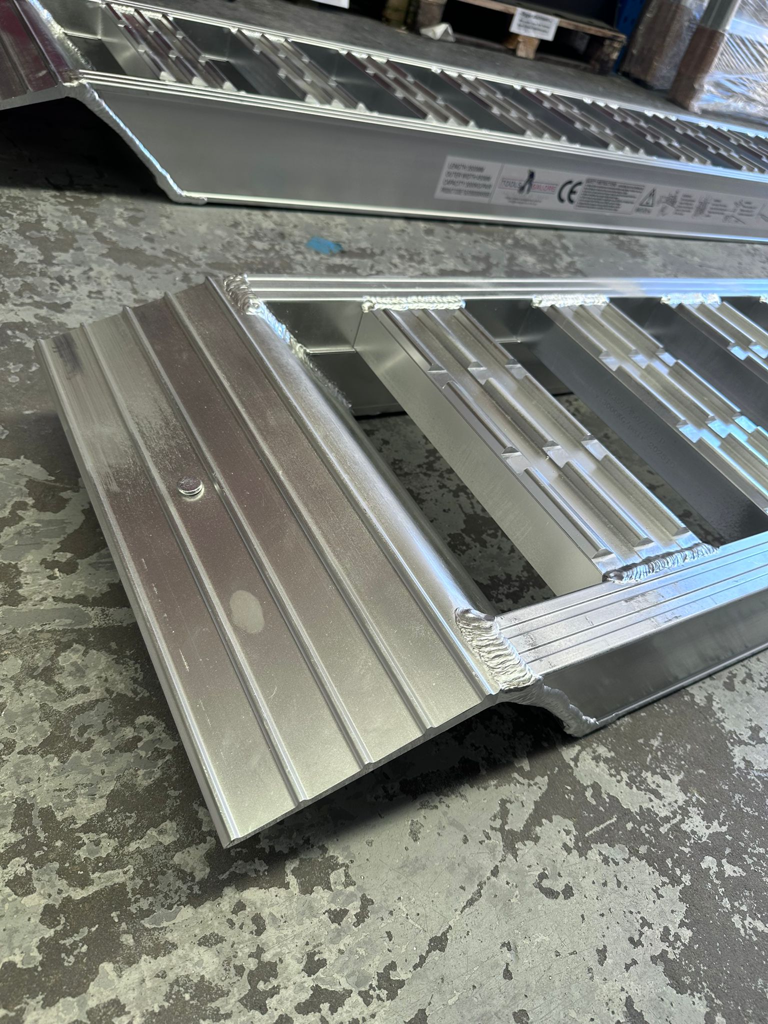 6-Tonne 4.2m x 620mm  Aluminium Loading Ramps (Serrated Bar)