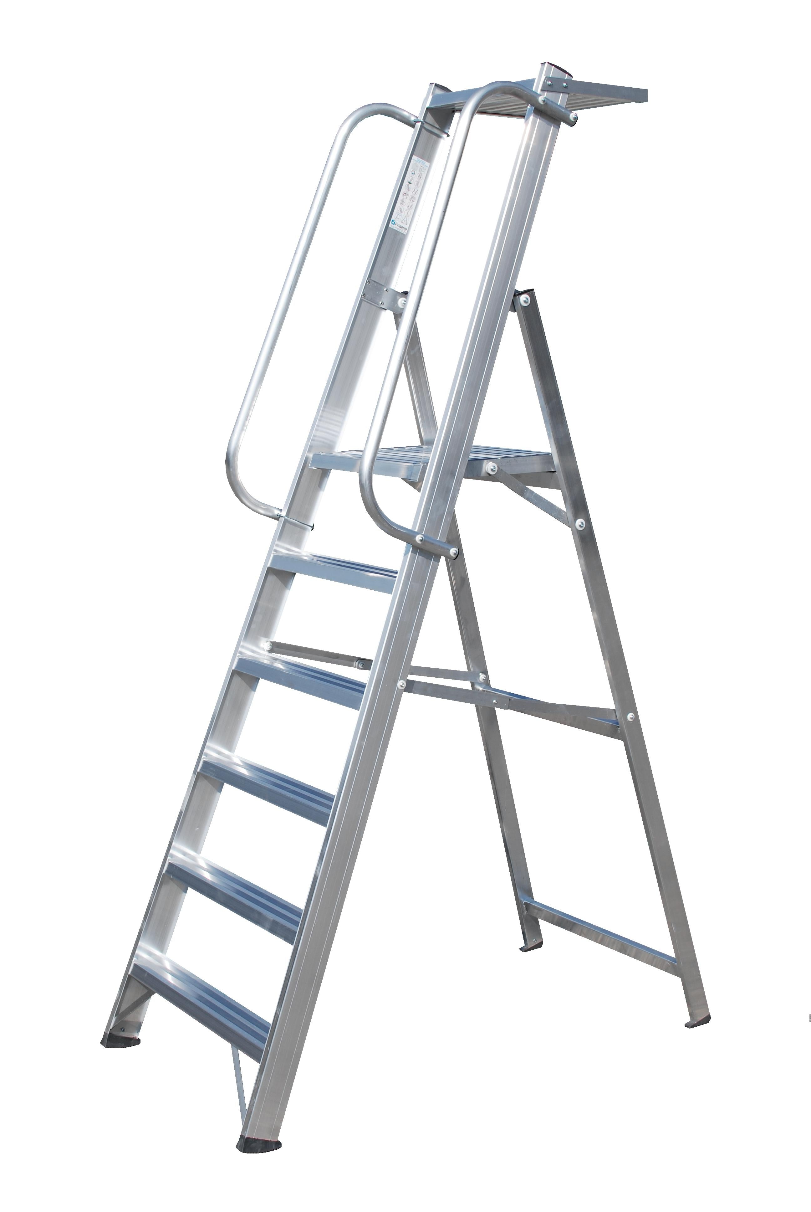 Industrial Aluminium Platform Ladder - 150 kg Load Capacity