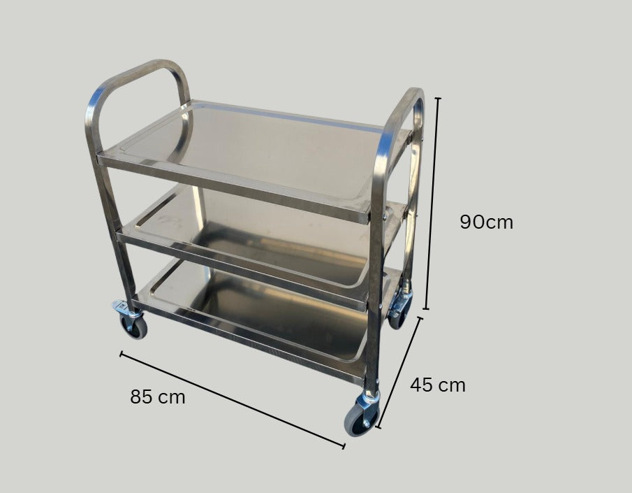 3-Tier Stainless Steel Kitchen Dining Food Cart Trolley