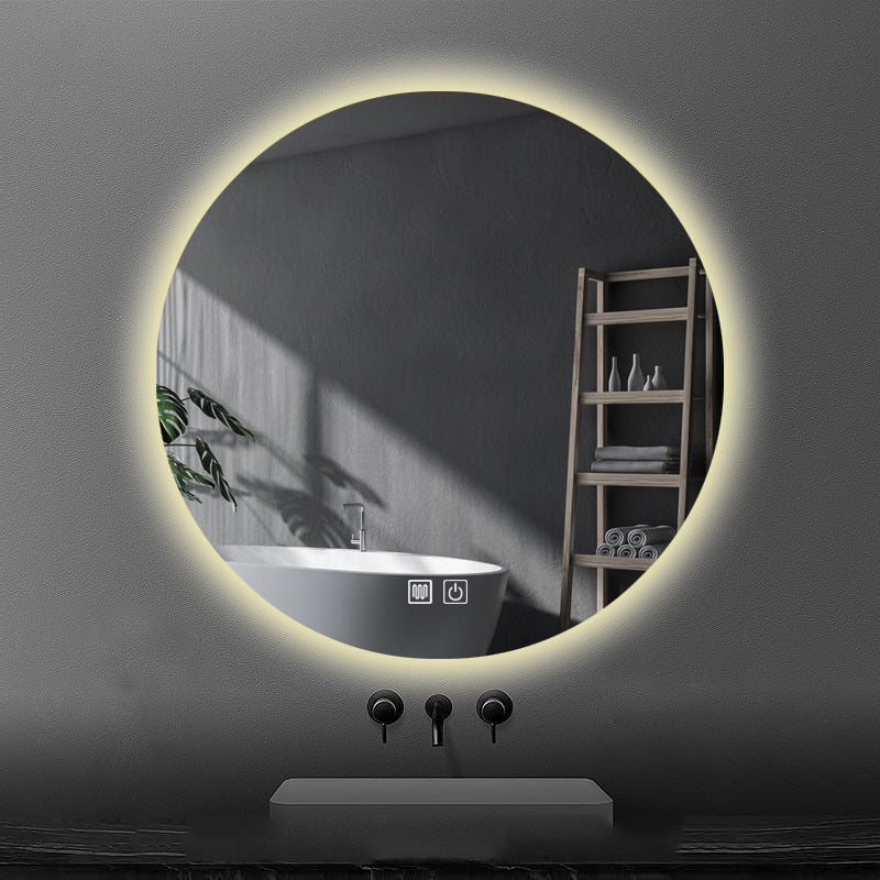Round LED Backlit Bathroom Mirror with Touch Control and Antifog