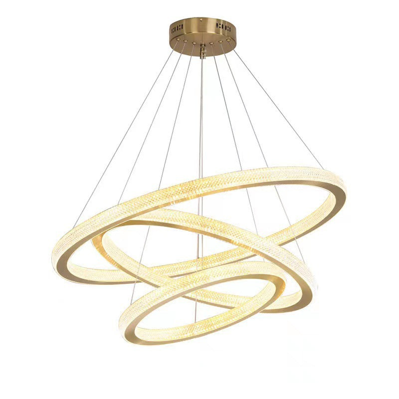 3-Ring LED Crystal Chandelier Pendent Light