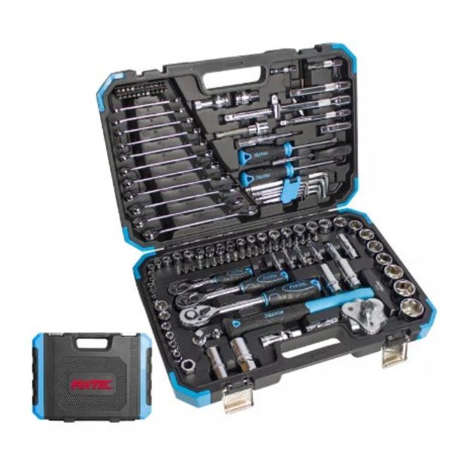 FIXTEC 132pcs Rachet 1/2 &3/8" &1/4 Drive with Socket set