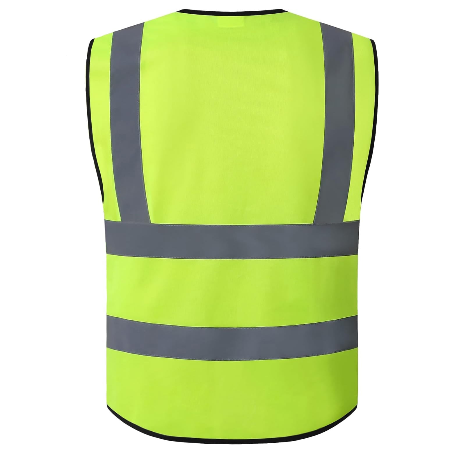 Mesh Reflective Safety Vest with Pockets and ID Badge Holder Unisex Workwear with High Visibility Yellow