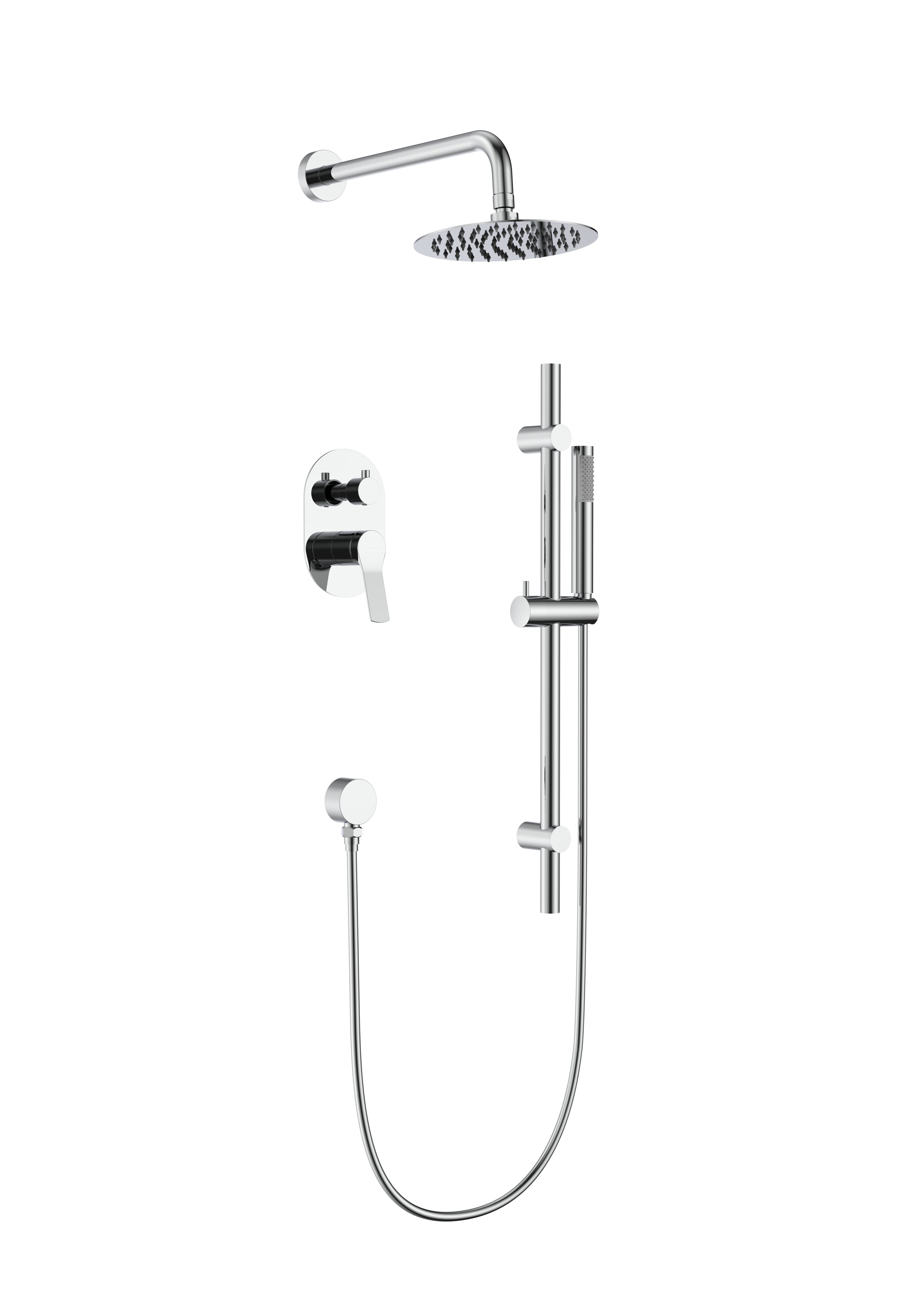 Fossa Rosana Twin Shower Set with Diverter Mixer – Rain Shower & Hand Shower