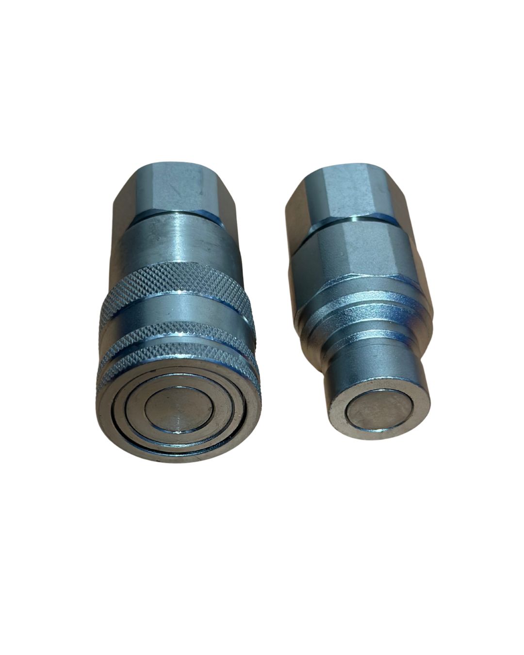 Stucchi-Style 1/2" Flat Face Hydraulic Couplers, 1/2" NPT Skid Steer Hydraulic Quick Connect Couplers (ISO16028)