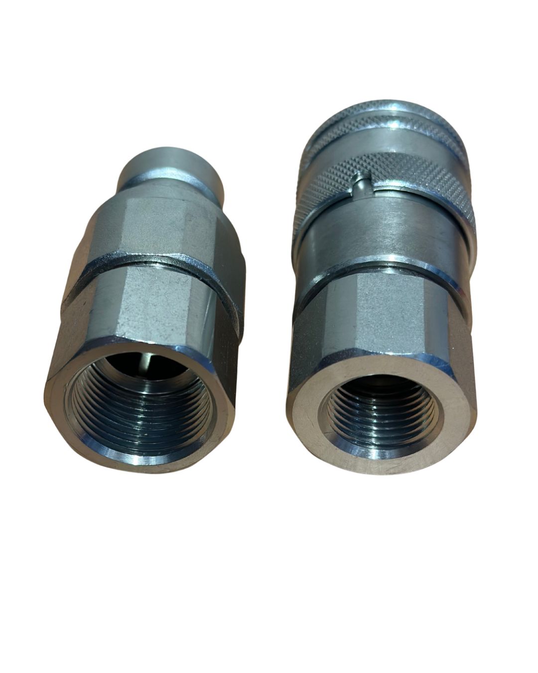 Stucchi-Style 1/2" Flat Face Hydraulic Couplers, 1/2" NPT Skid Steer Hydraulic Quick Connect Couplers (ISO16028)
