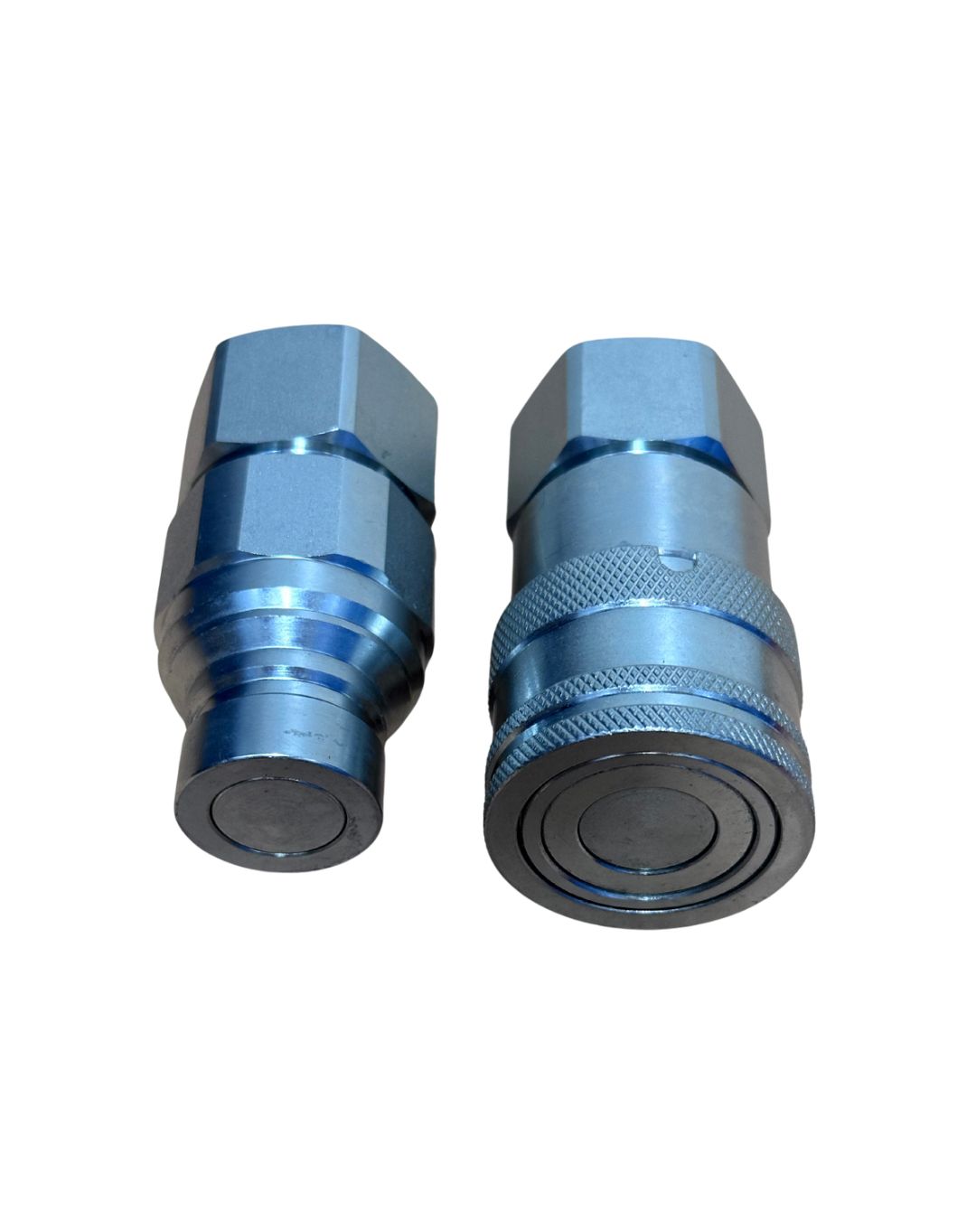Stucchi-Style 3/4" BSP Hydraulic Flat Face Coupler Set for Excavator & Bobcat (ISO16028)