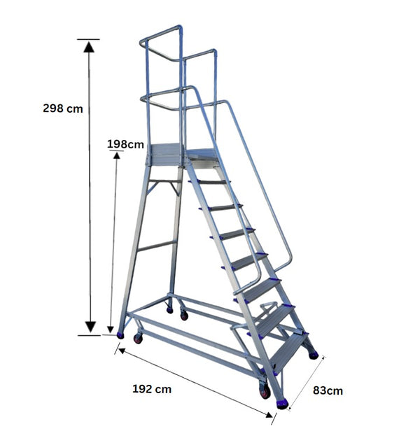 1.98m Industrial Order Picking Ladder