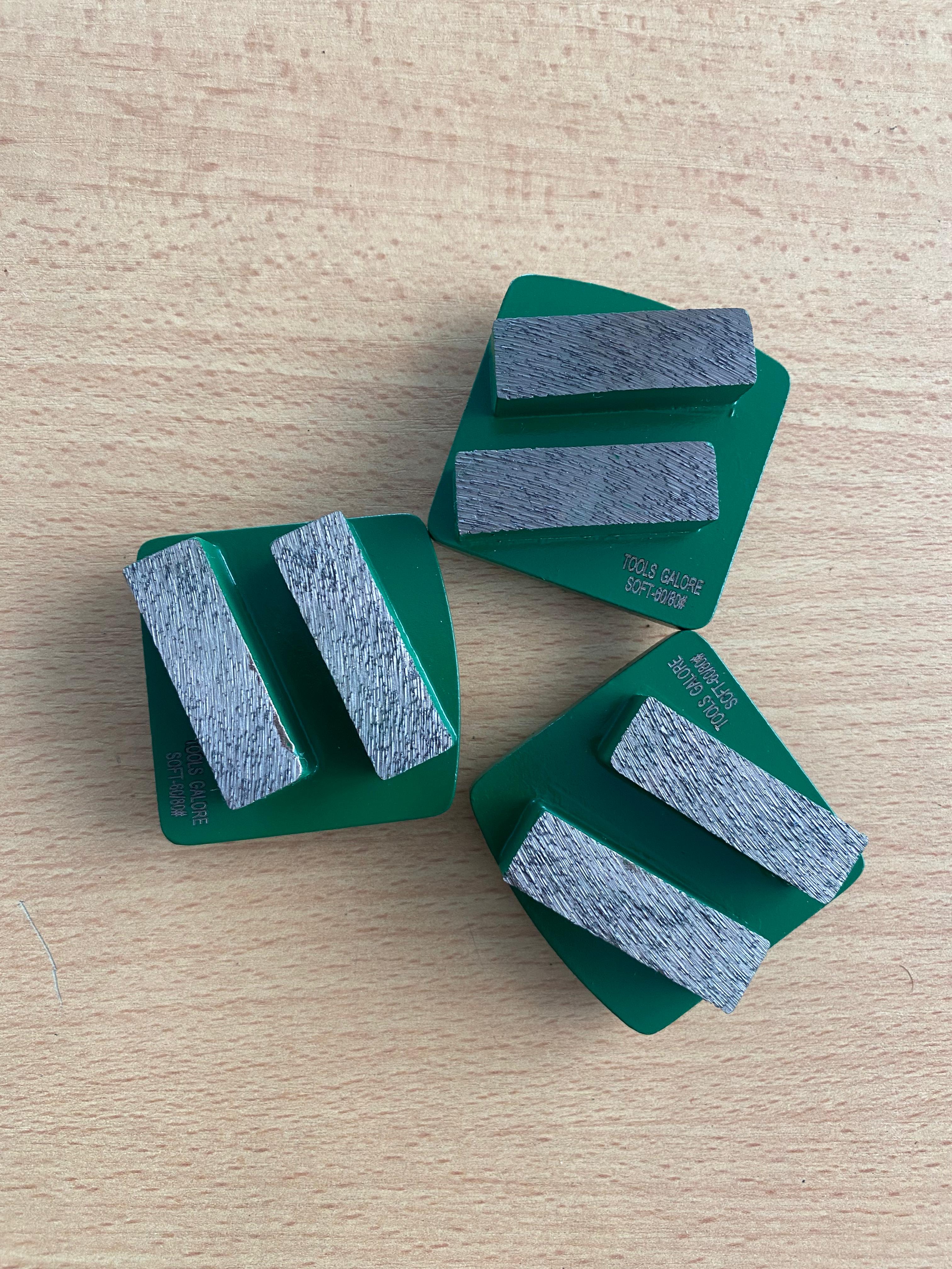 Redi-Lock Diamond Grinding Shoe 60#/80# Fit Husquarna  (Two Segments) - 3 pack