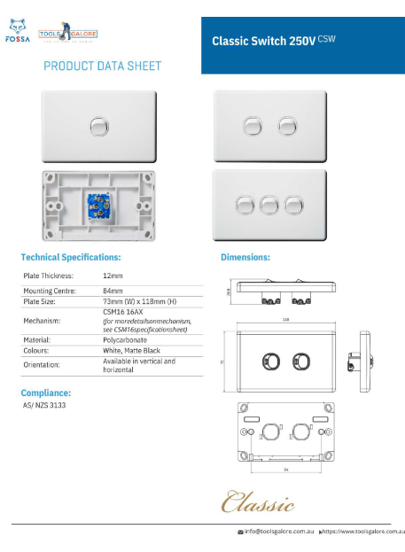 Classic 2-Way Light Switch (10A)