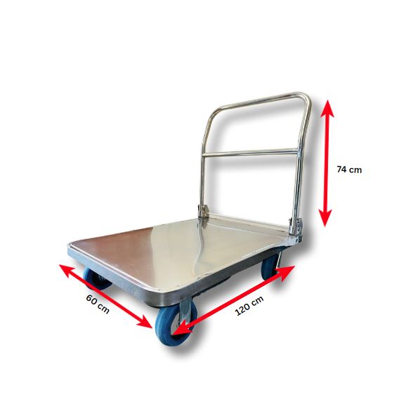 Stainless Steel Heavy Duty Platform Trolley 1-Tonne 1200x600mm