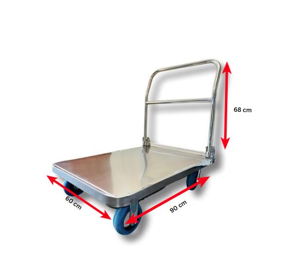 Stainless Steel Heavy Duty Platform Trolley 1-Tonne 900x600mm