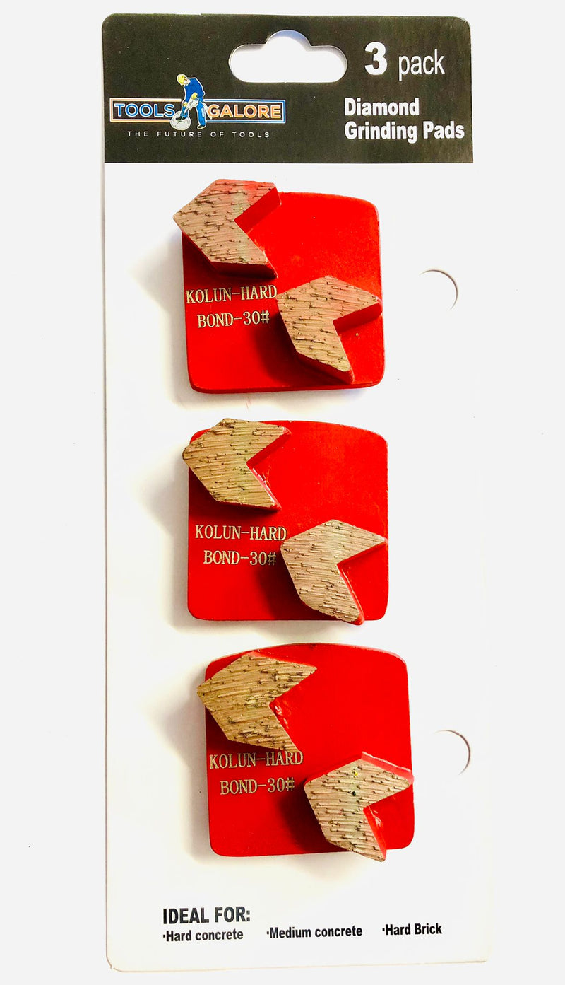 Toolsgalore Redi-Lock Concrete Grinding Shoe 30# Arrow Head Fit Husquarna - 3 pack