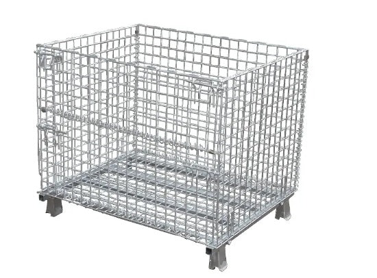 Collapsible Foldable Stackable Wire Mesh Storage Cage 1-Tonne with Wheels